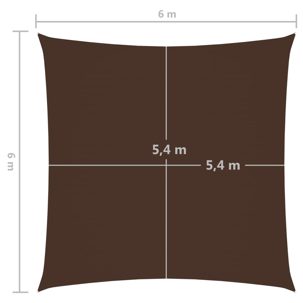 Zonnescherm Vierkant 6X6 M Oxford Stof Bruin 6 x 6 m