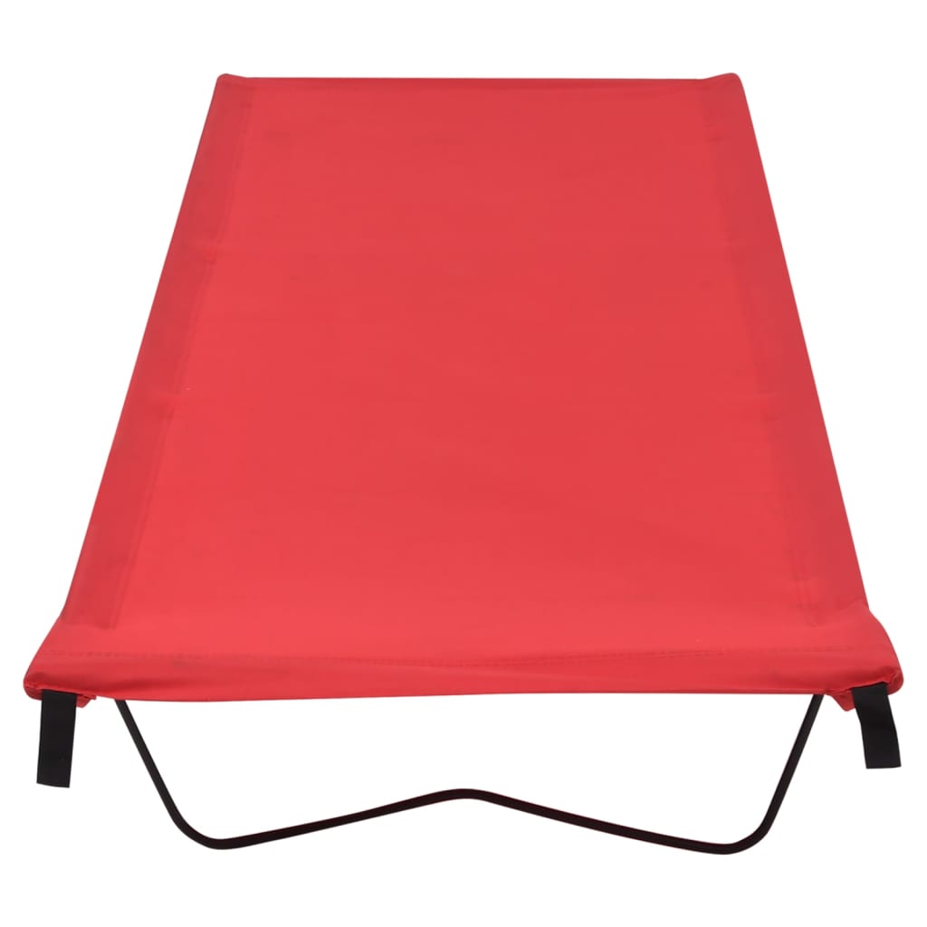 Campingbedden 2 st 180x60x19 cm oxford stof en staal rood