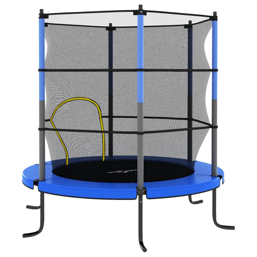 Trampoline met veiligheidsnet rond 140x160 cm blauw