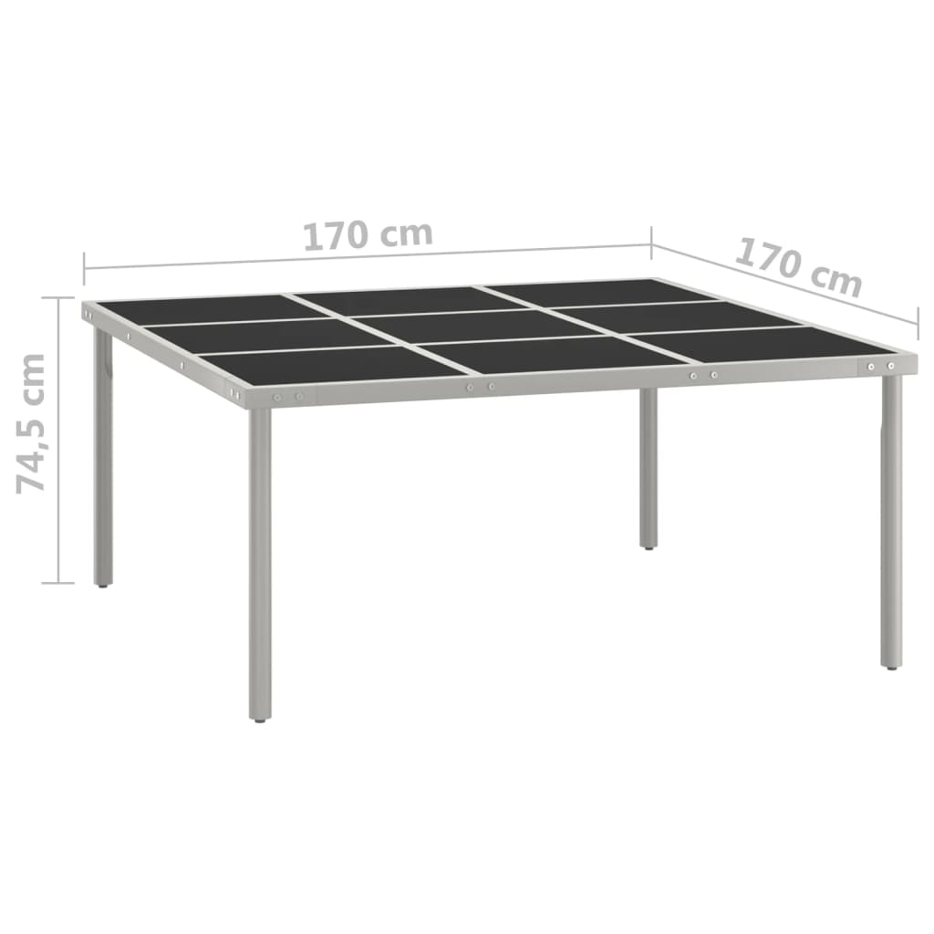 Tuintafel 70X70X74,5 Cm Glas En Staal