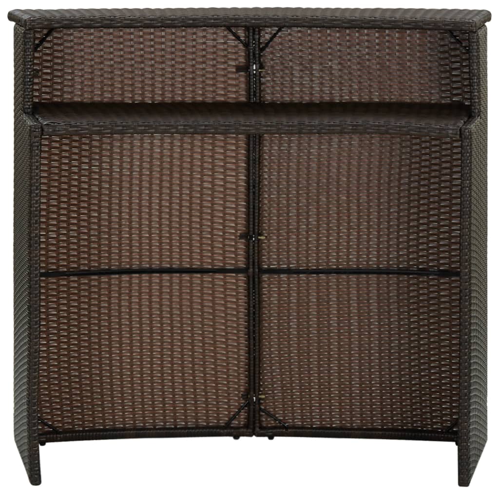 Tuinbartafel 20X55X0 Cm Poly Rattan Bruin