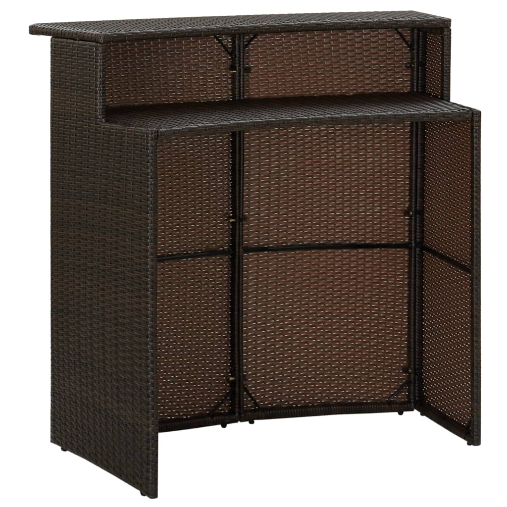 Tuinbartafel 20X55X0 Cm Poly Rattan Bruin