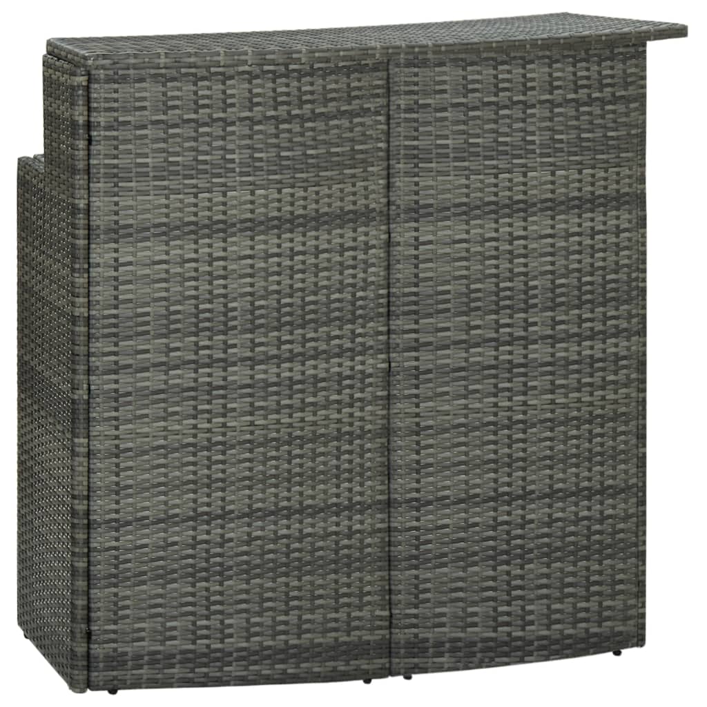 Tuinbartafel 20X55X0 Cm Poly Rattan Grijs