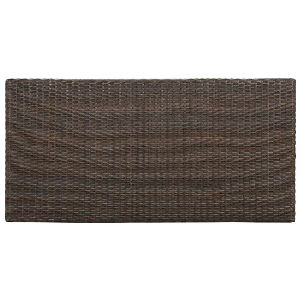 Bartafel Met Opbergrek 20X60X0 Cm Poly Rattan Bruin