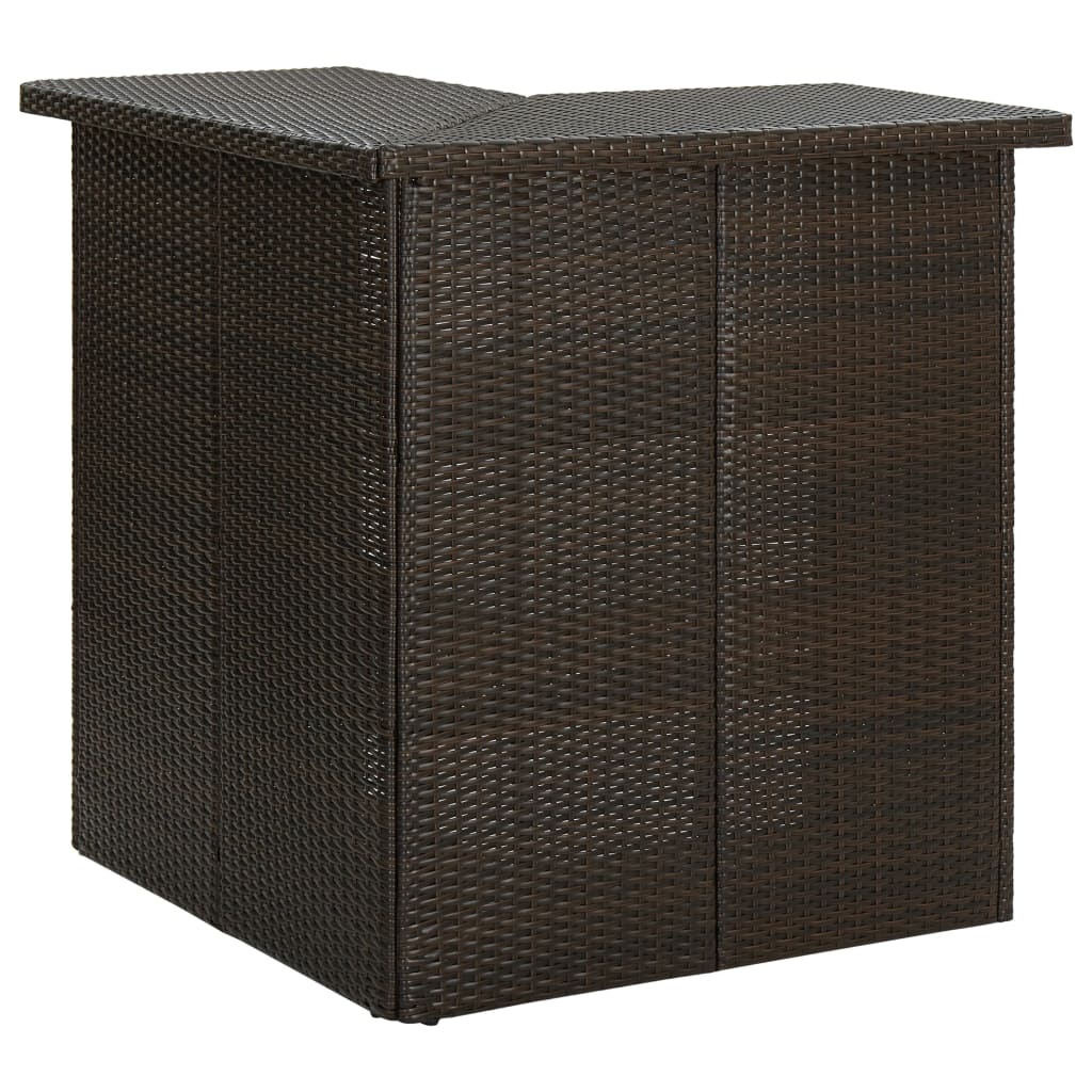 Hoekbartafel 00X50X05 Cm Poly Rattan Bruin