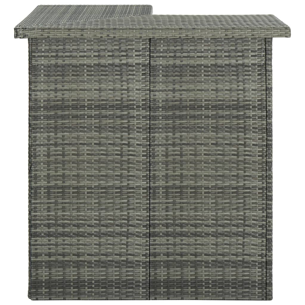 Hoekbartafel 00X50X05 Cm Poly Rattan Grijs