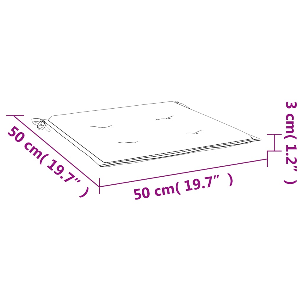 Tuinstoelkussens Oxford Stof Kleurig 6 50 x 50 x 3 cm crème