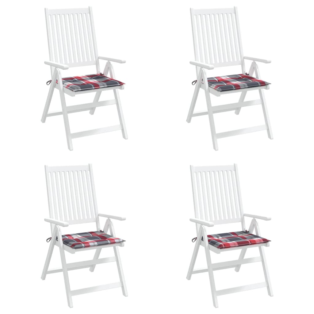 Tuinstoelkussens Oxford Stof Ruitpatroon Rood 4 50 x 50 x 3 cm Rood ruitpatroon