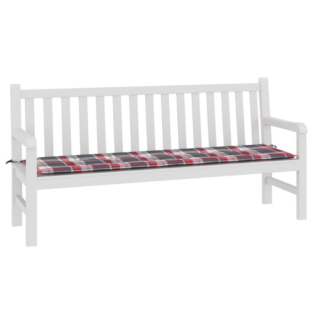 Tuinbankkussen Oxford Stof Ruitpatroon Rood 180 x 50 x 3 cm Rood ruitpatroon