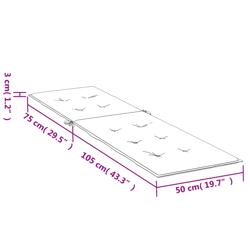 Terrasstoelkussen (75+05)X50X3 Cm Kleurig Antraciet