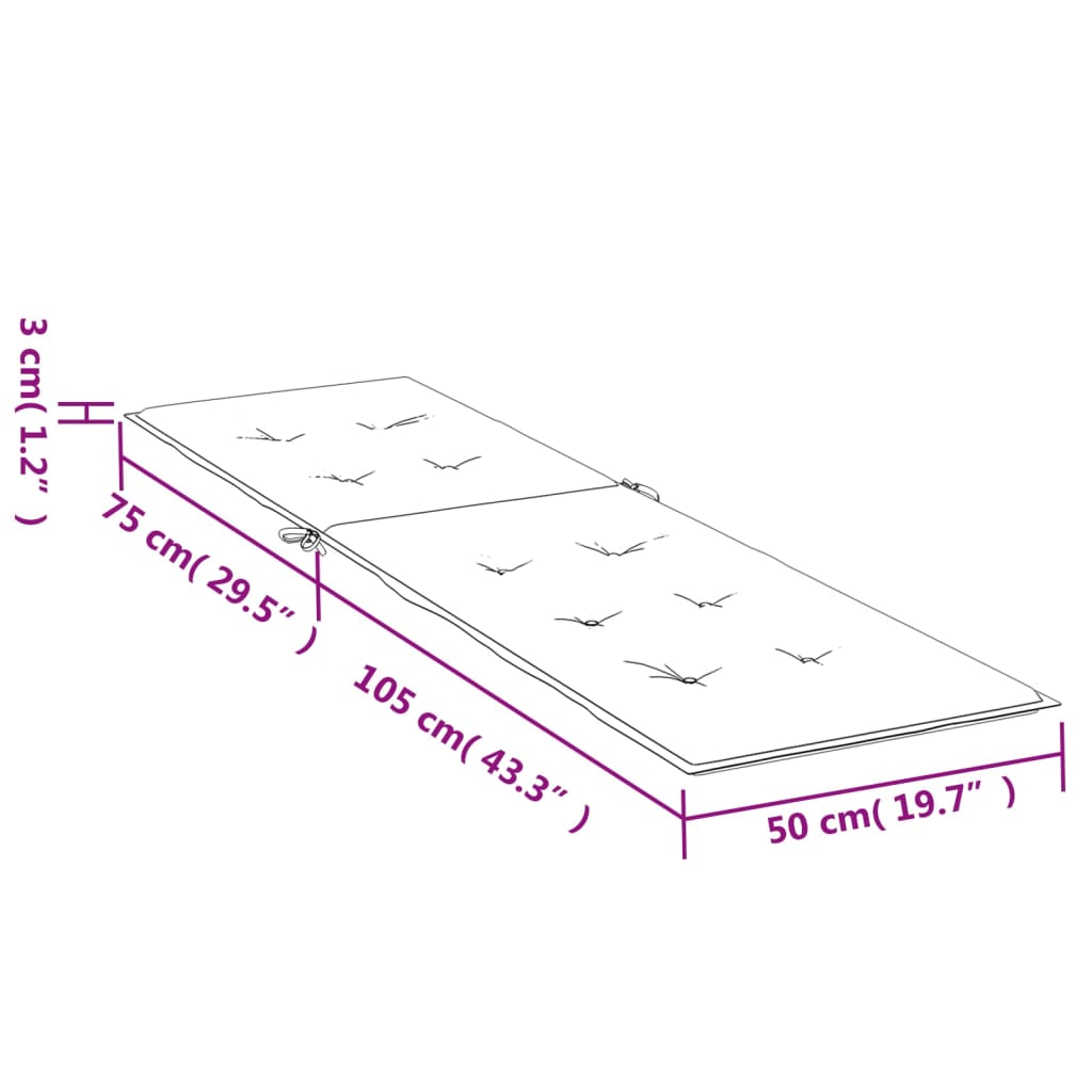 Terrasstoelkussen (75+05)X50X3 Cm Beige