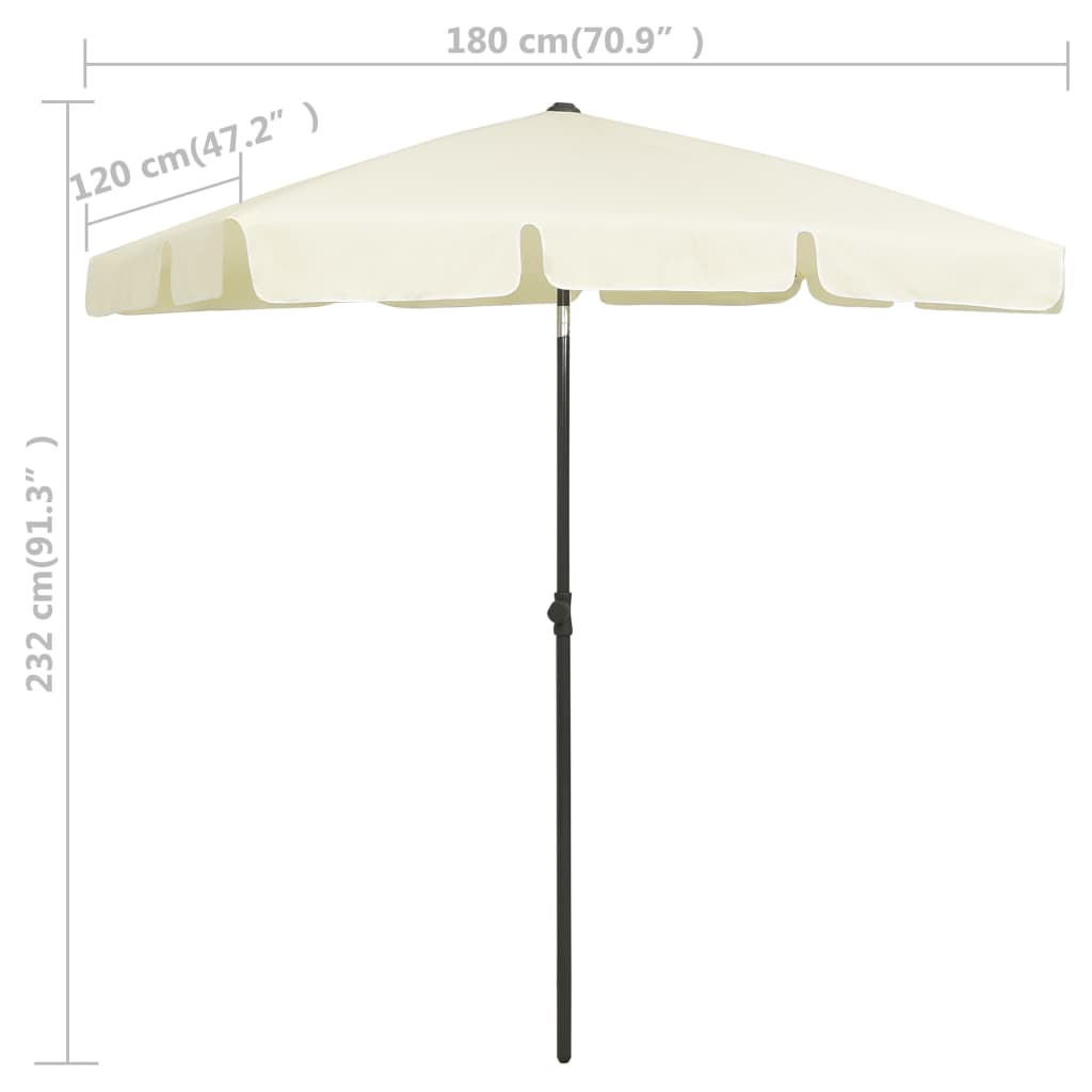 Strandparasol 180X120 Cm Zandgeel 180 x 120 cm sand yellow