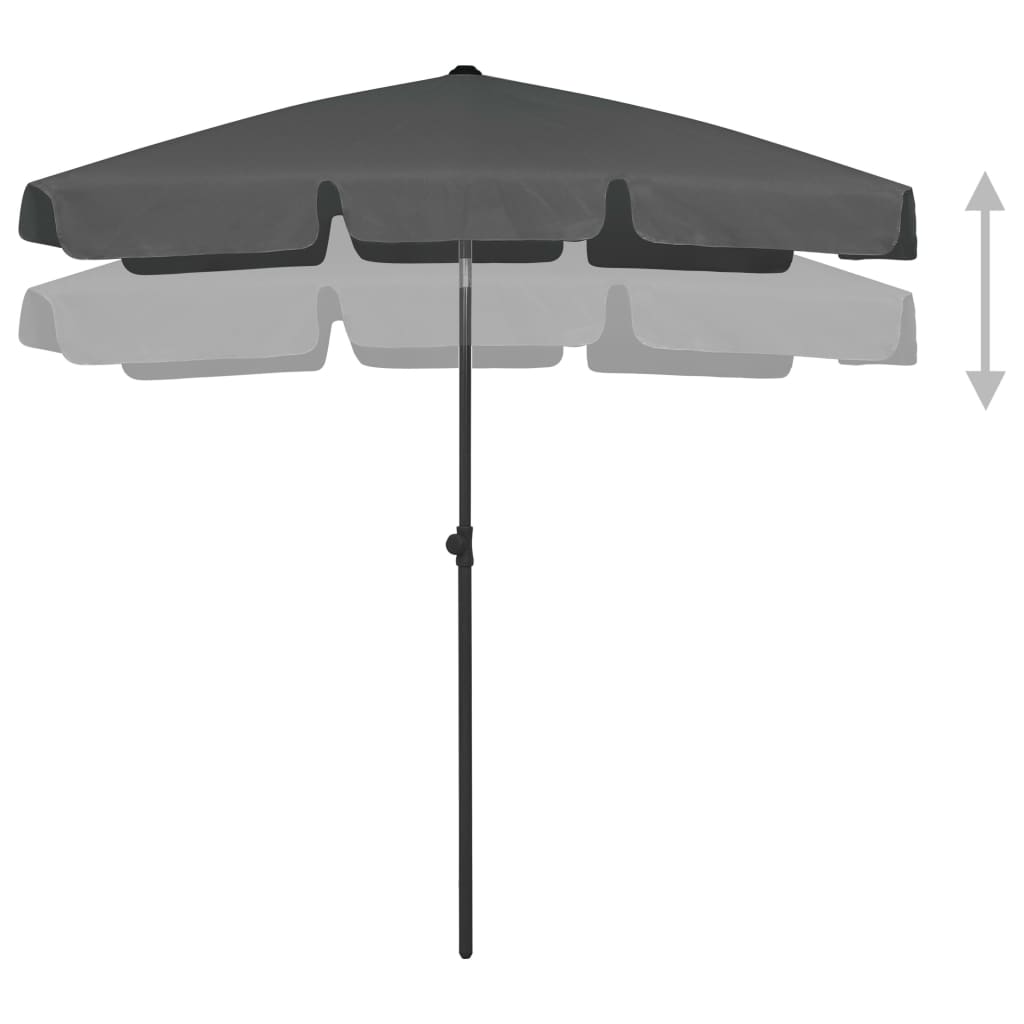 Strandparasol 180X120 Cm Antracietkleurig 180 x 120 cm