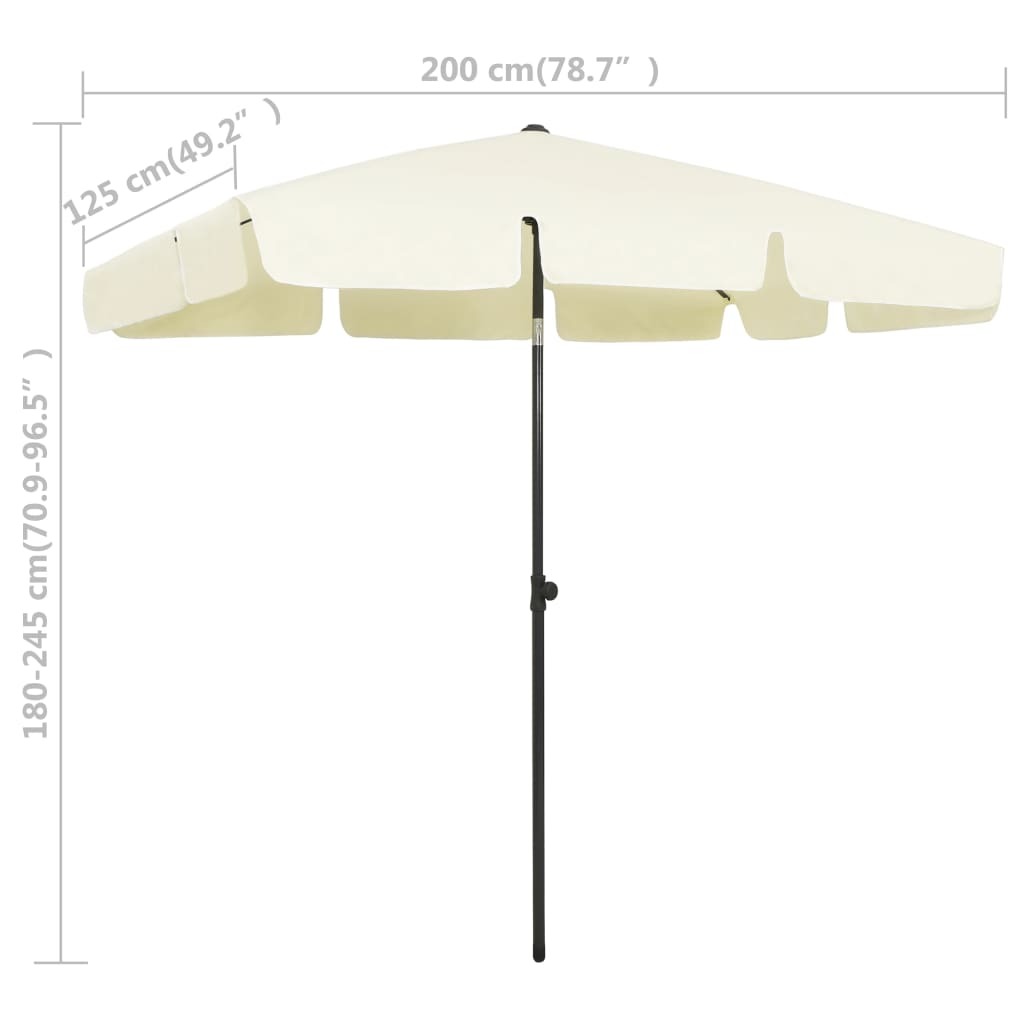 Strandparasol 200X125 Cm Zandgeel 200 x 125 cm sand yellow