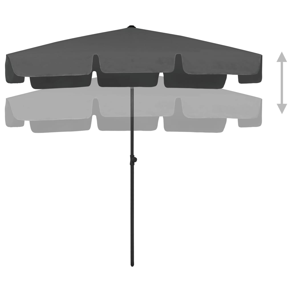 Strandparasol 200X125 Cm Antracietkleurig 200 x 125 cm