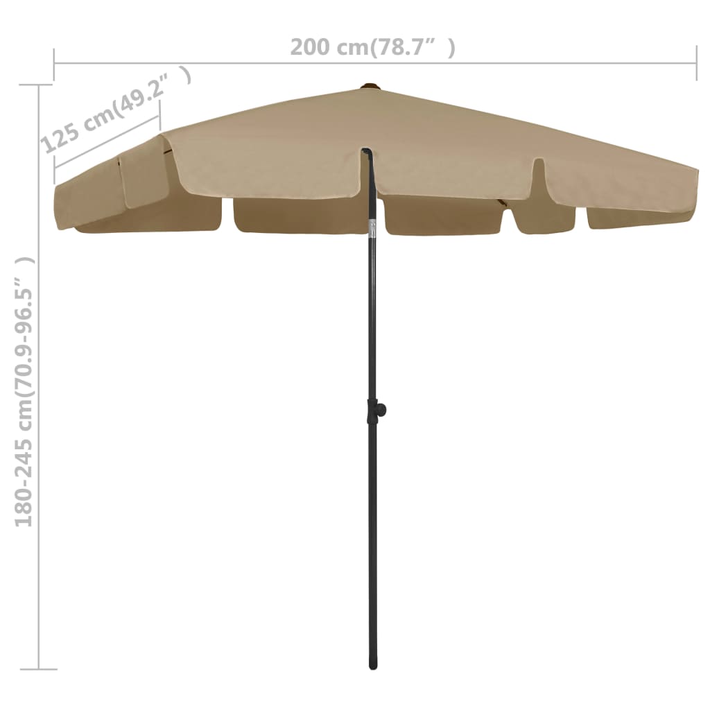 Strandparasol 200X125 Cm Taupe 200 x 125 cm