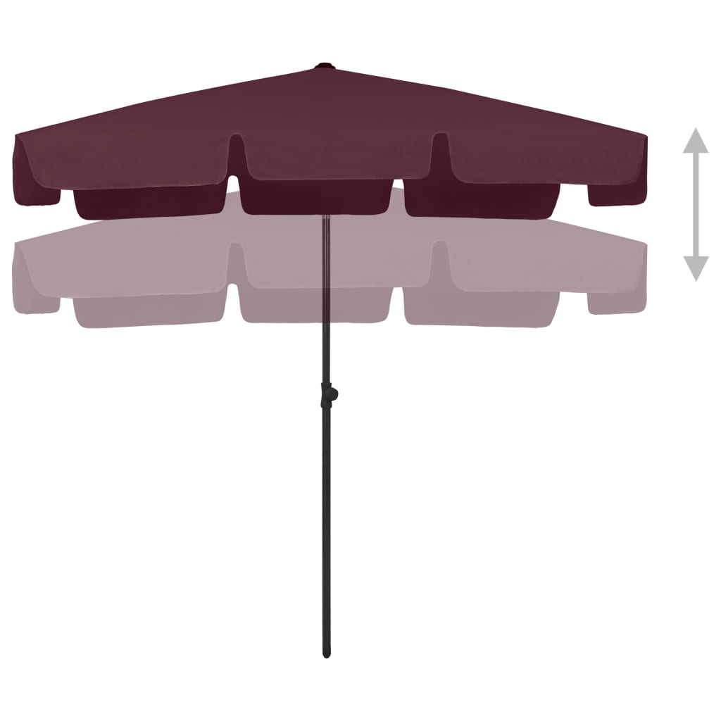 Strandparasol 200X125 Cm Bordeauxrood 200 x 125 cm