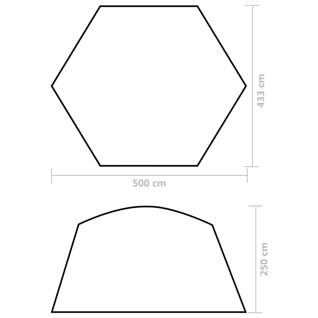 Zwembadtent Stof 500 x 433 x 250 cm Groen