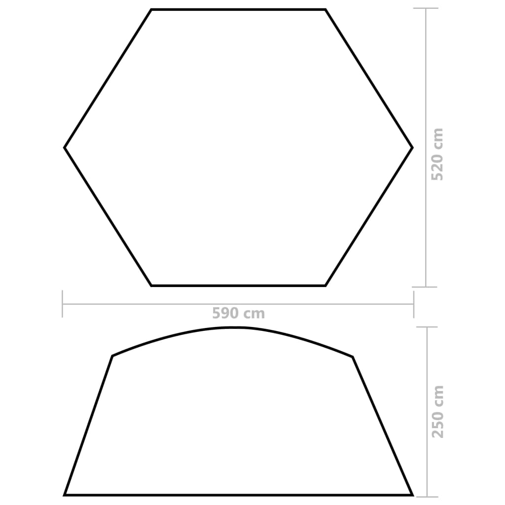 Zwembadtent Stof 590 x 520 x 250 cm Groen