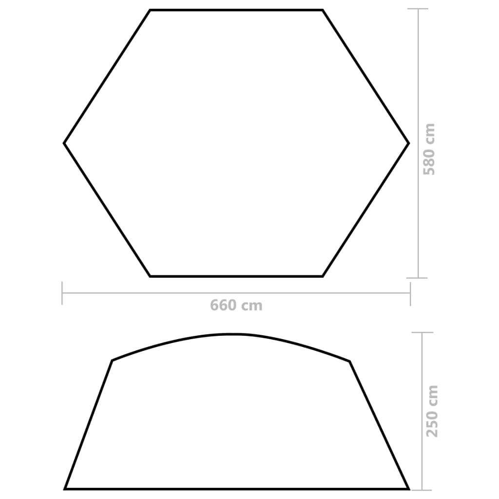 Zwembadtent Stof 660 x 580 x 250 cm Groen