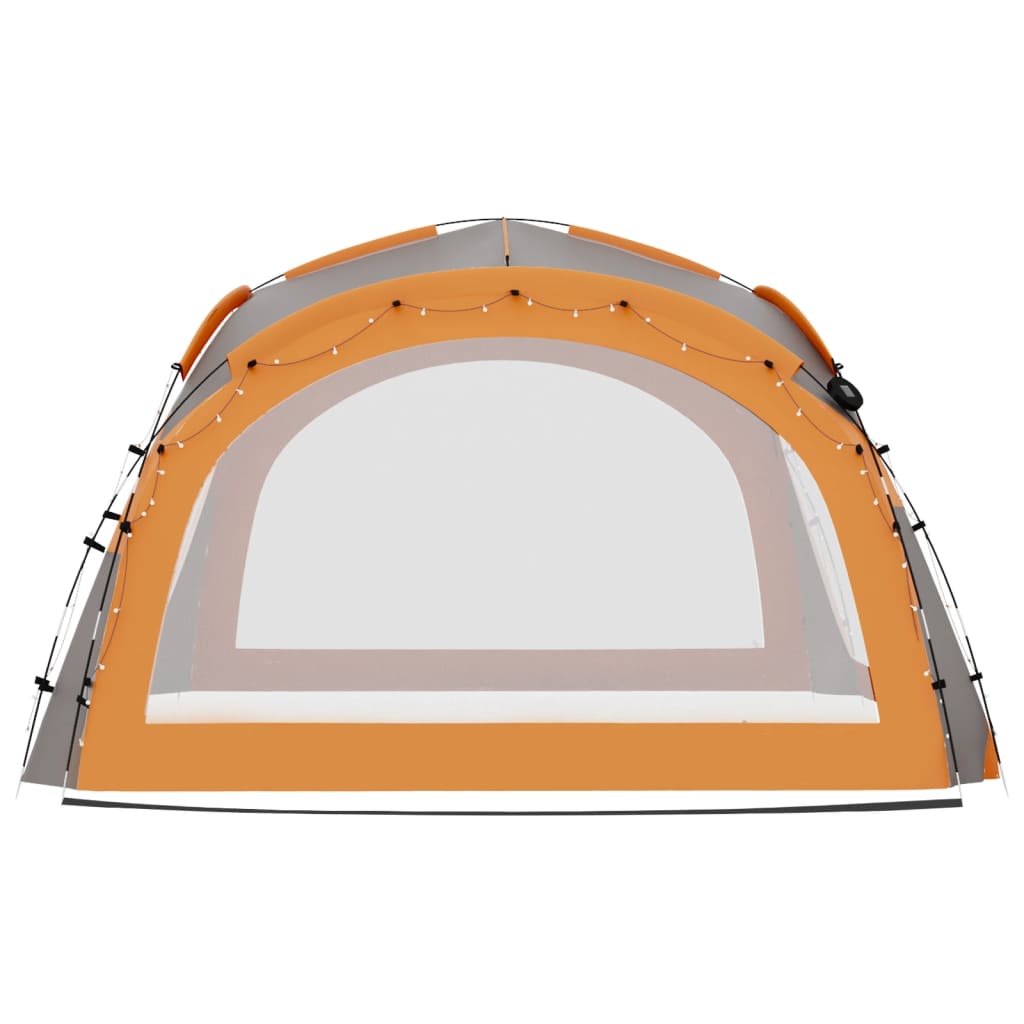 Partytent Met Led En 4 Zijwanden 3,6X3,6X2,3 M Grijs en oranje