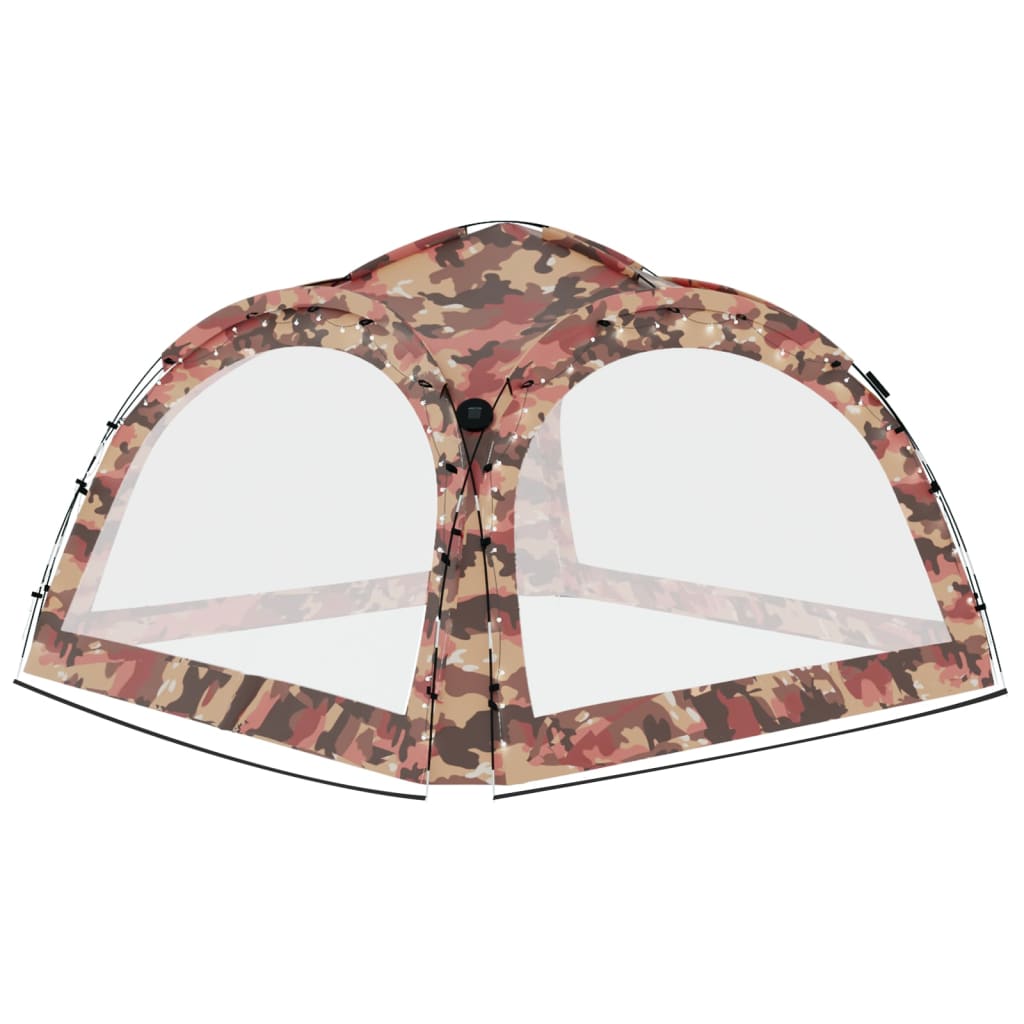 Partytent Met Led En 4 Zijwanden 3,6X3,6X2,3 M Camouflage