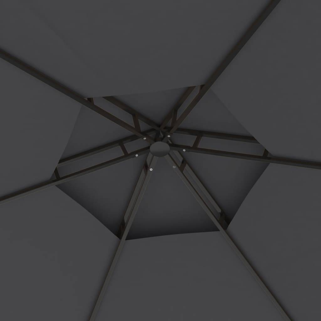 Prieel met zijwanden 3,1x2,7 m antracietkleurig