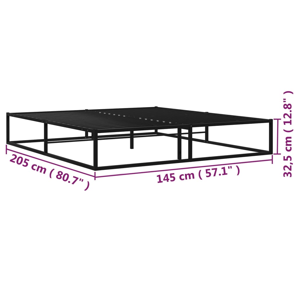 Bedframe metaal zwart 140x200 cm