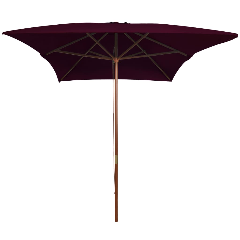 Parasol Met Houten Paal 200X300 Cm Bordeauxrood