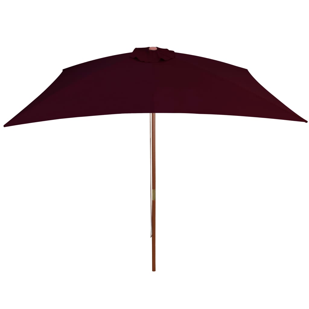 Parasol Met Houten Paal 200X300 Cm Bordeauxrood