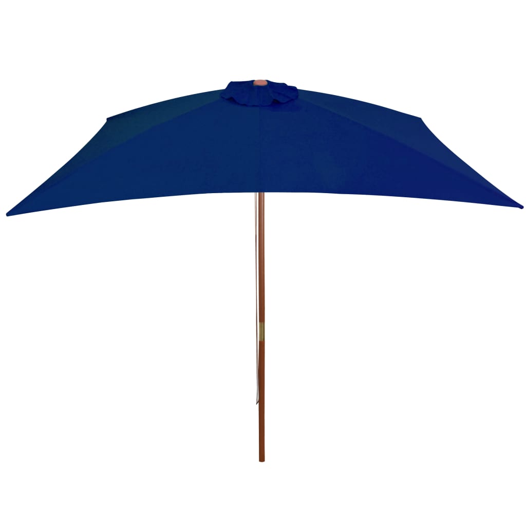 Parasol Met Houten Paal 200X300 Cm Blauw