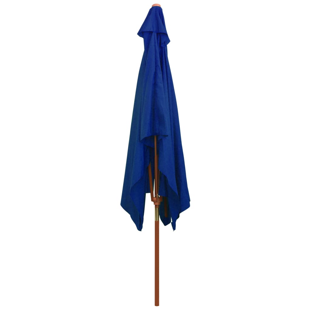 Parasol Met Houten Paal 200X300 Cm Blauw