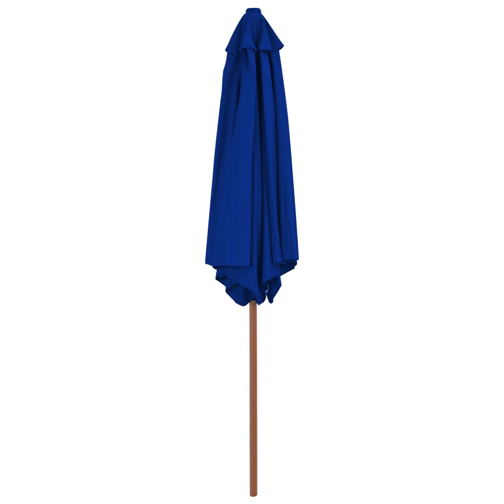 Parasol Met Houten Paal 270 Cm Blauw