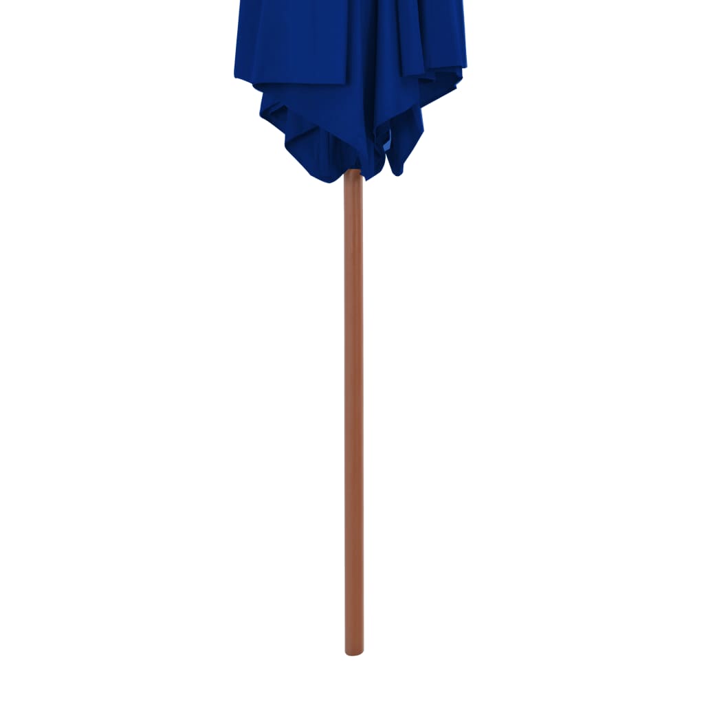 Parasol Met Houten Paal 270 Cm Blauw