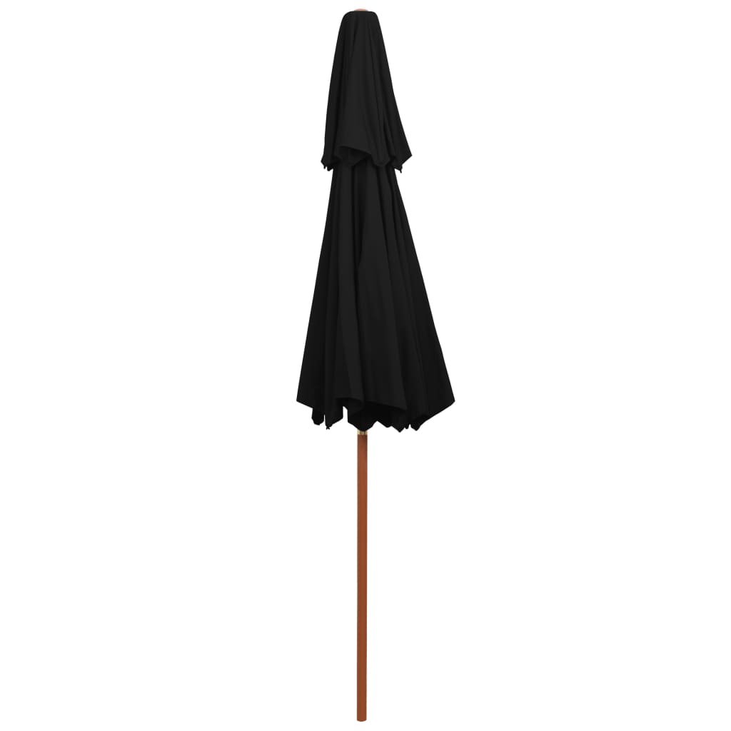 Parasol Dubbeldekker Met Houten Paal 270 Cm Zwart