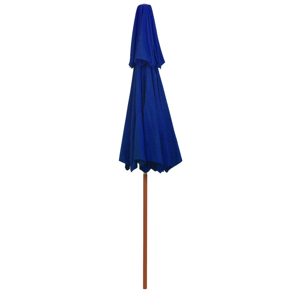 Parasol Dubbeldekker Met Houten Paal 270 Cm Blauw