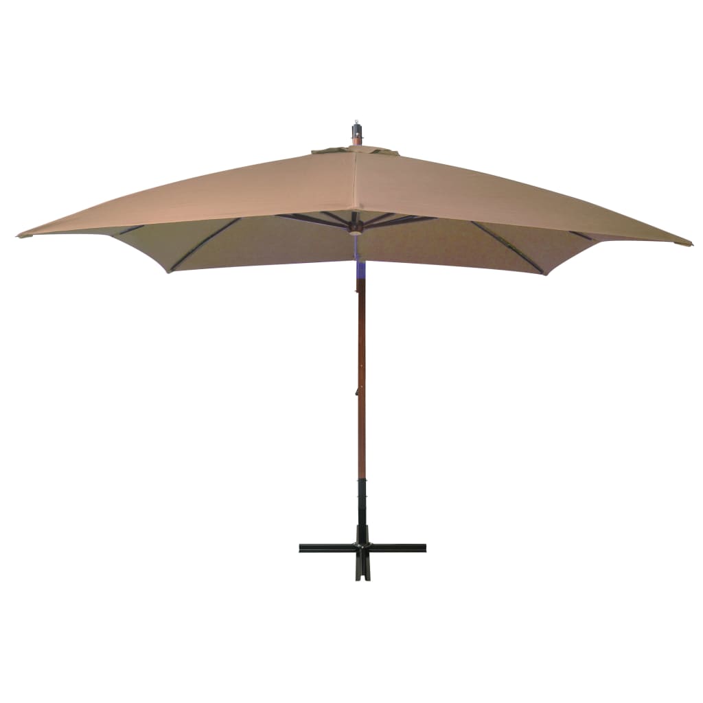 Zweefparasol Met Paal 3X3 M Massief Vurenhout Taupe 3 x 3 m