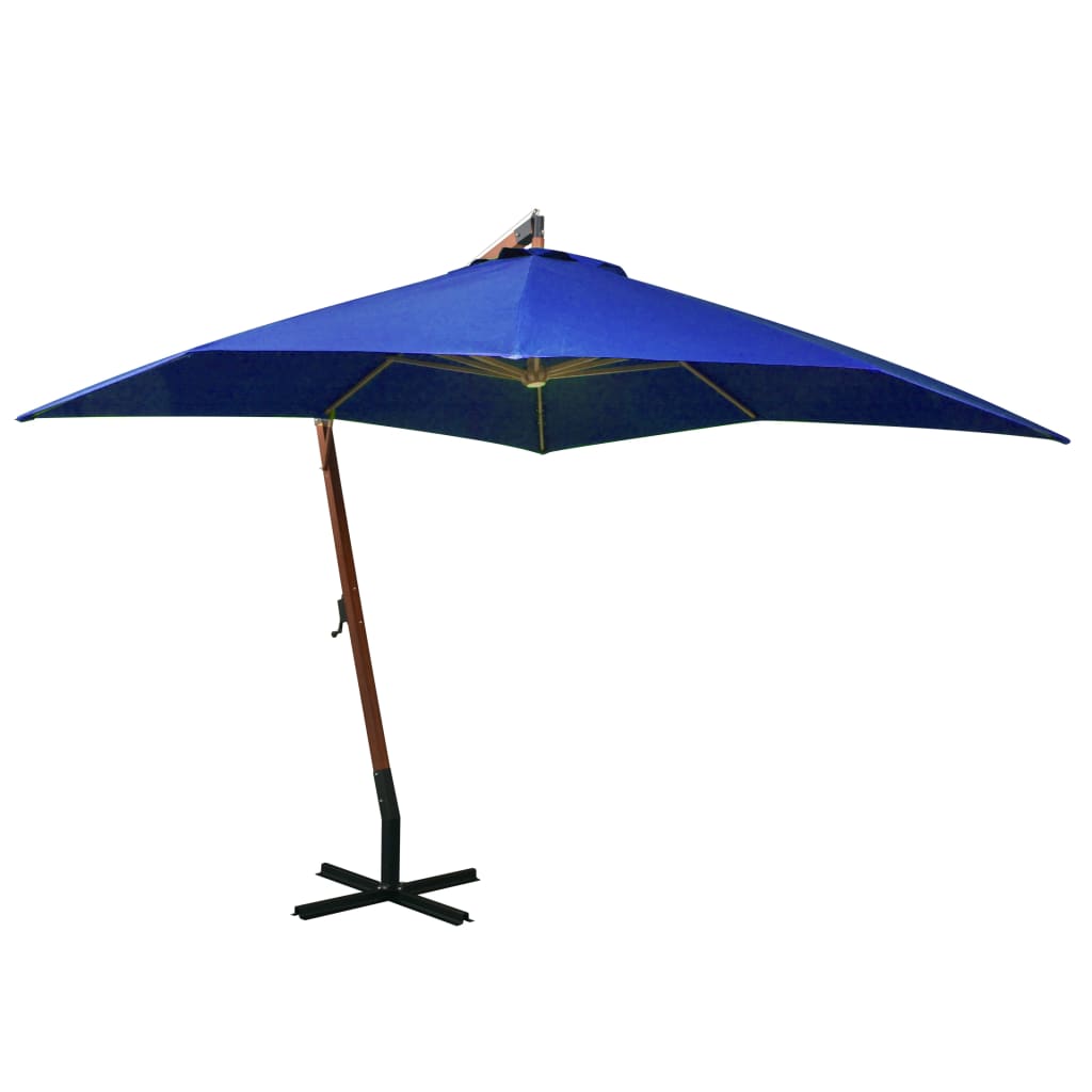 Zweefparasol Met Paal 3X3 M Massief Vurenhout Azuurblauw 3 x 3 m azure blue