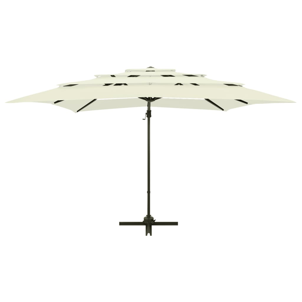 Parasol 4-Laags Met Aluminium Paal 250X250 Cm Zandkleurig