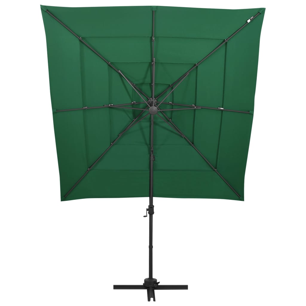 Parasol 4-Laags Met Aluminium Paal 250X250 Cm Groen