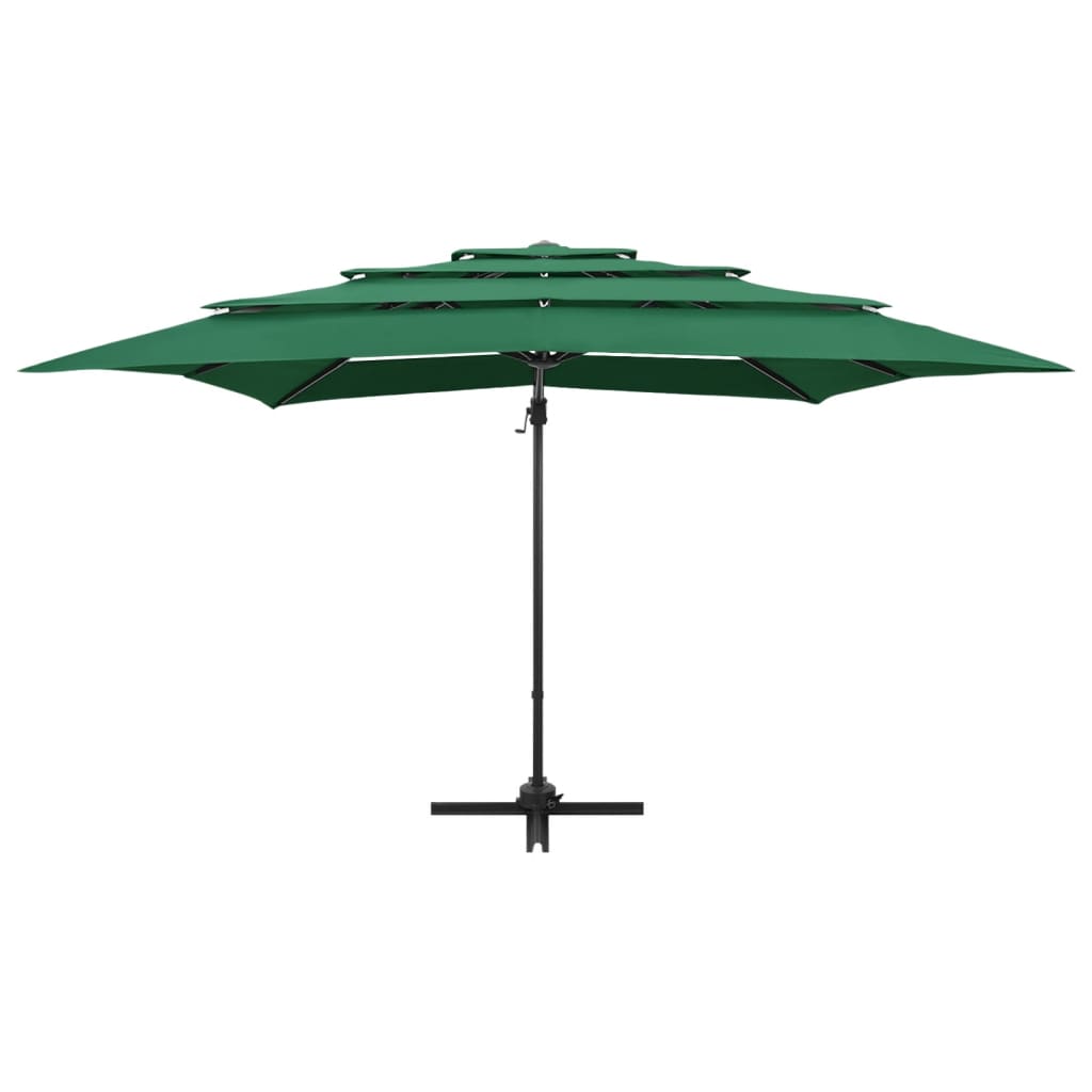 Parasol 4-Laags Met Aluminium Paal 250X250 Cm Groen