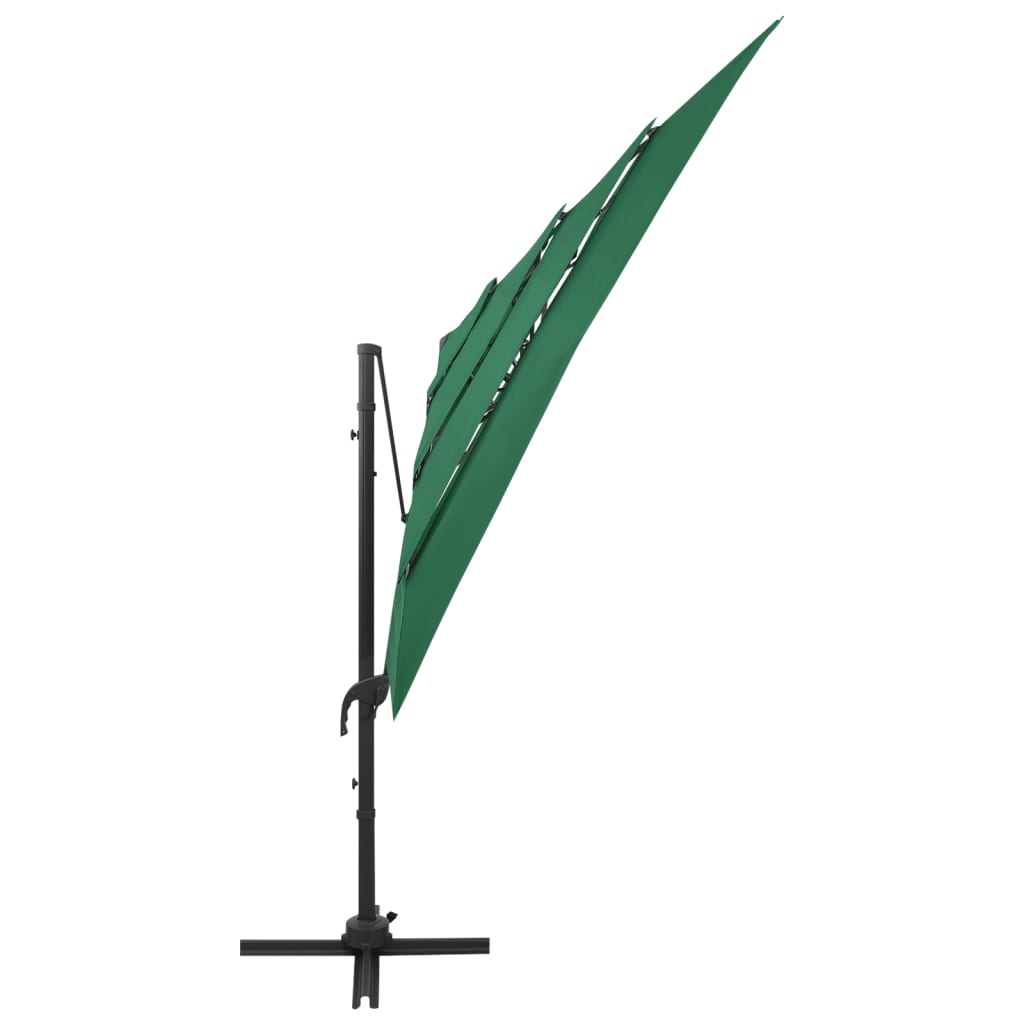 Parasol 4-Laags Met Aluminium Paal 250X250 Cm Groen