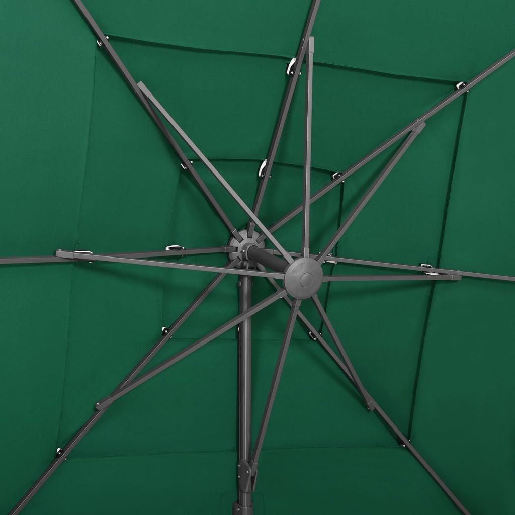 Parasol 4-Laags Met Aluminium Paal 250X250 Cm Groen