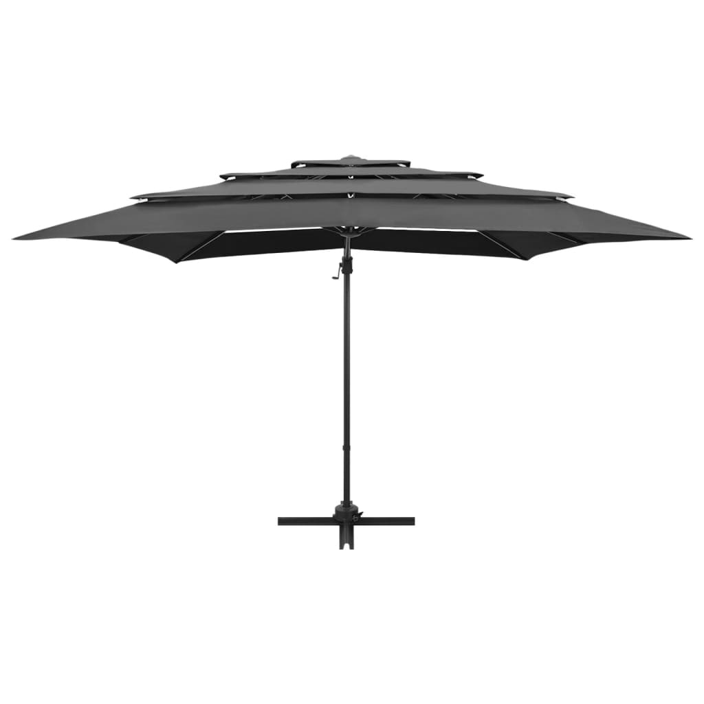 Parasol 4-Laags Met Aluminium Paal 250X250 Cm Antracietkleurig