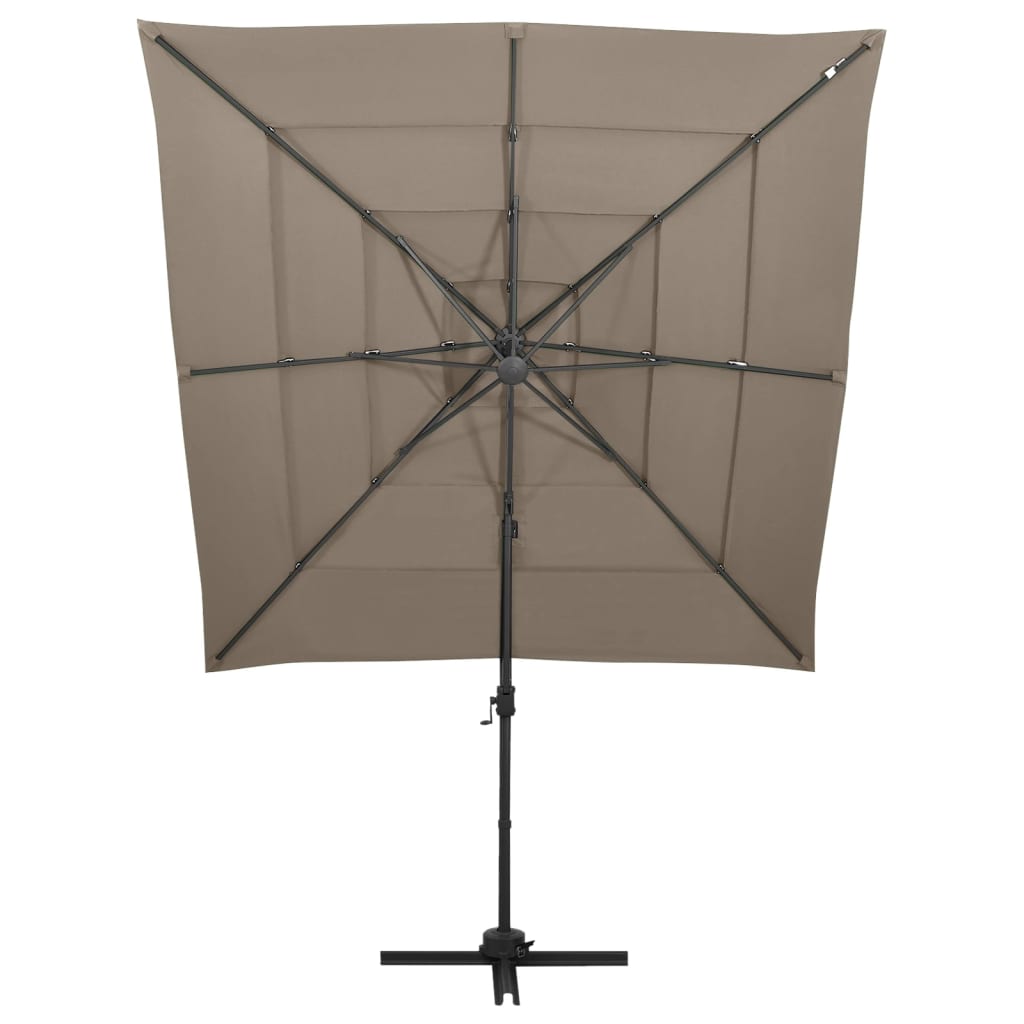 Parasol 4-Laags Met Aluminium Paal 250X250 Cm Taupe