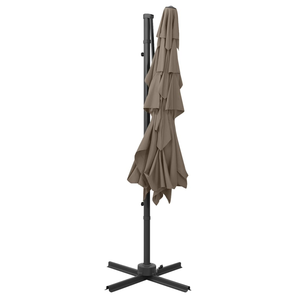 Parasol 4-Laags Met Aluminium Paal 250X250 Cm Taupe