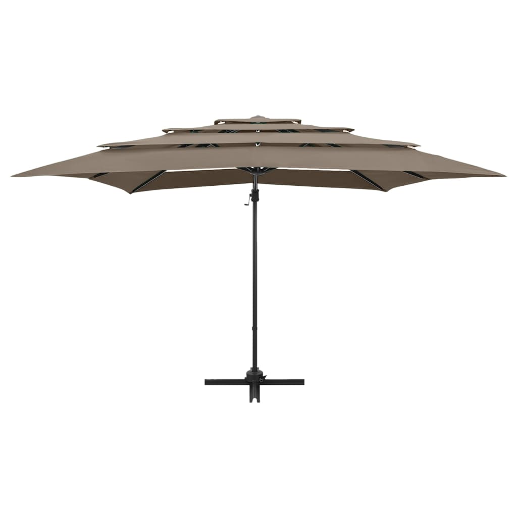 Parasol 4-Laags Met Aluminium Paal 250X250 Cm Taupe