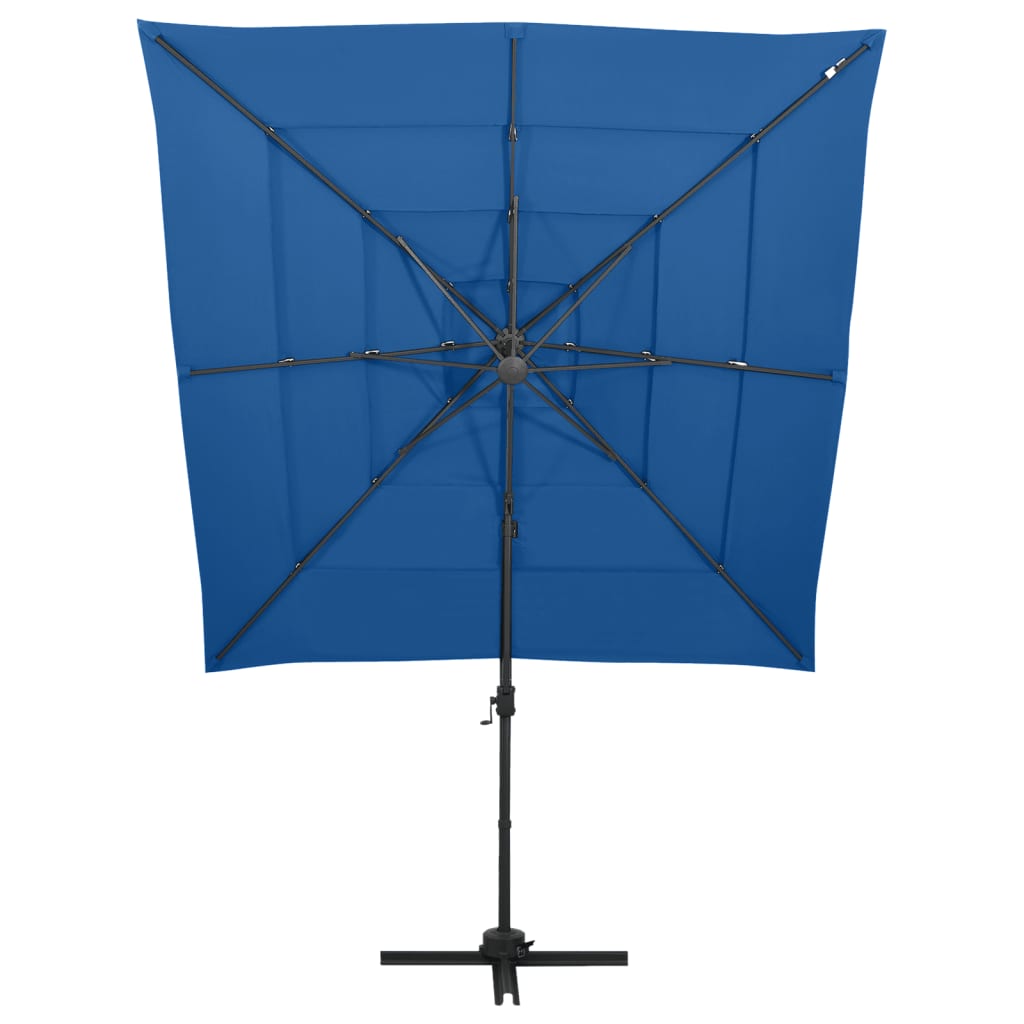 Parasol 4-Laags Met Aluminium Paal 250X250 Cm Azuurblauw azure blue