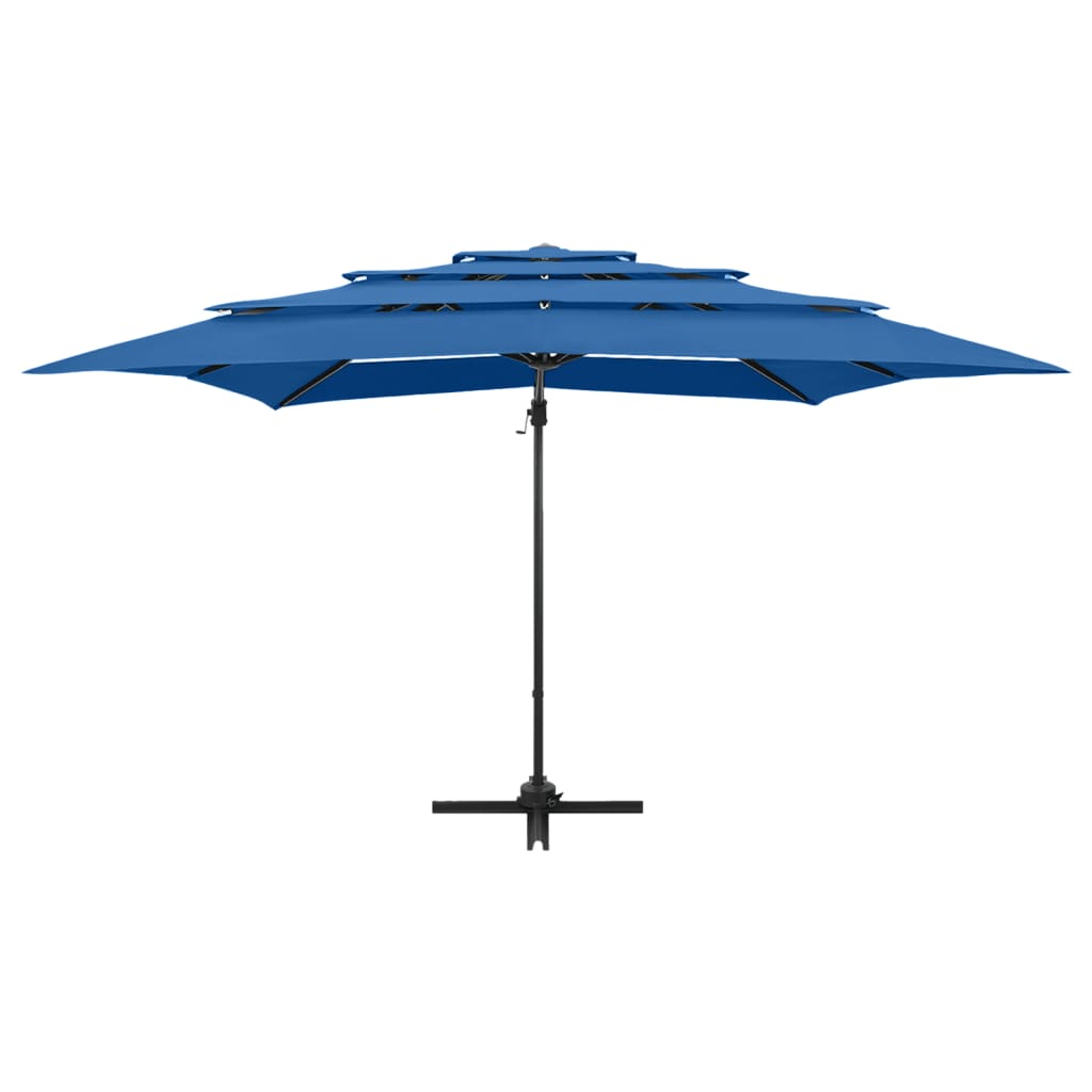 Parasol 4-Laags Met Aluminium Paal 250X250 Cm Azuurblauw azure blue