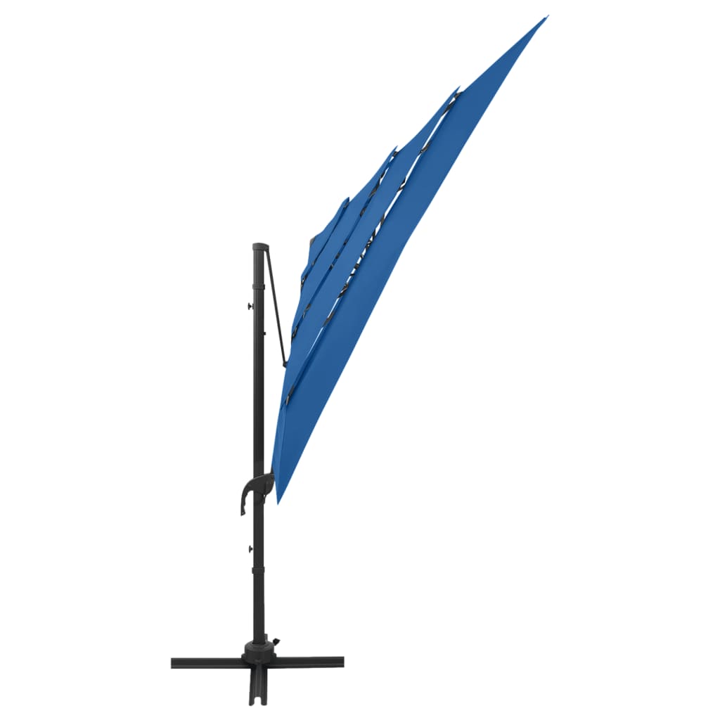 Parasol 4-Laags Met Aluminium Paal 250X250 Cm Azuurblauw azure blue